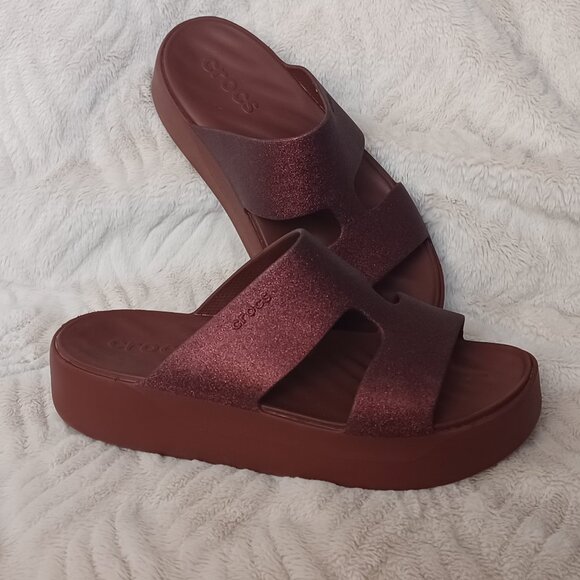 Crocs Getaway H-strap Glitter Platform Sandals - Picture 1 of 5